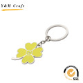 Four Leaf Clover Shape Metal Keyring with Yellow Color (Y02628)